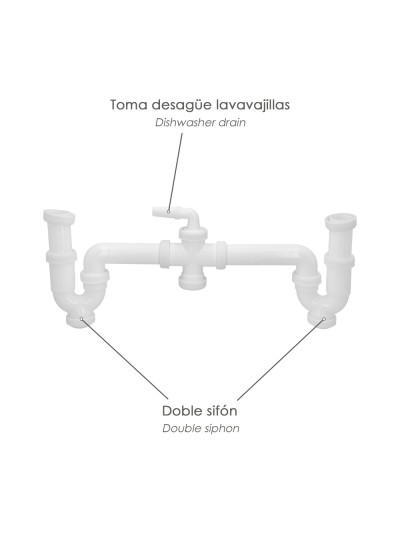 Sifon Doble Con Racor 1 1/2" Salida Ø 40 Mm Extensible