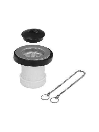Válvula Lavabo / Bide Con Tapa  y Cadena 1 1/2" Salida Ø 40 Mm