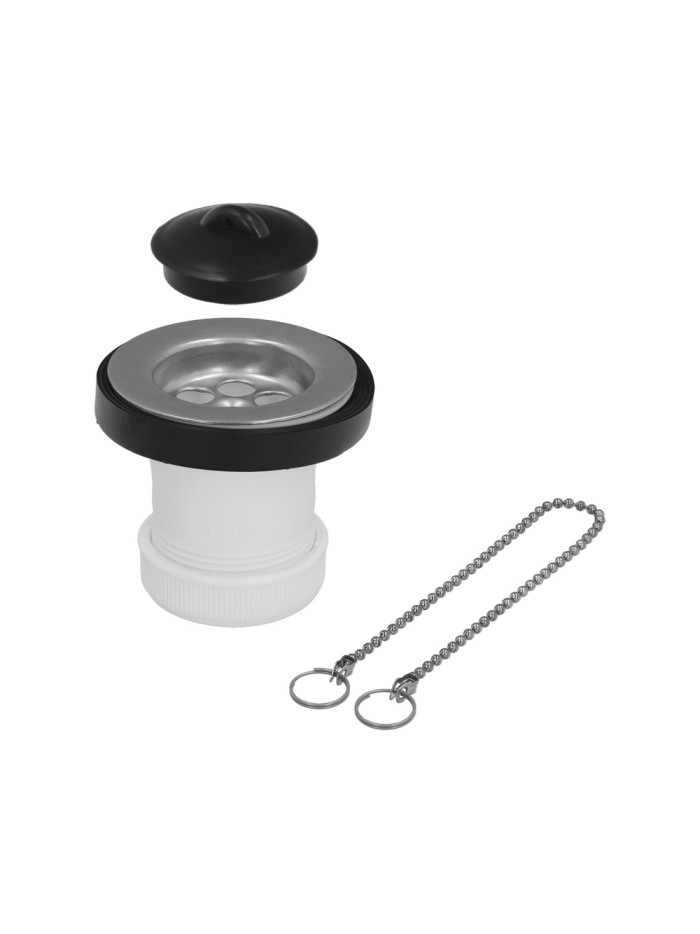 Válvula Lavabo / Bide Con Tapa  y Cadena 1 1/2" Salida Ø 40 Mm