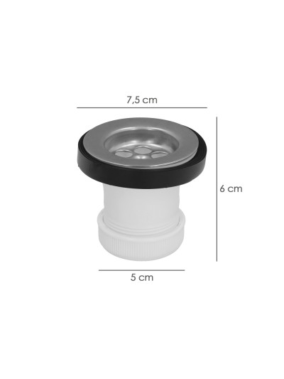 Válvula Lavabo / Bide Con Tapa  y Cadena 1 1/2" Salida Ø 40 Mm
