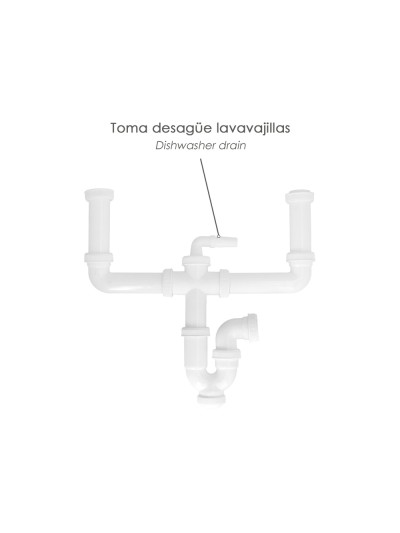 Sifon Doble Extensible Con Dos Evacuaciones  1 1/2" Salida De Ø 40 Mm