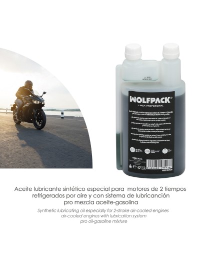 Aceite Lubricante 2 Tiempos 1 Litro (2 Boquillas)