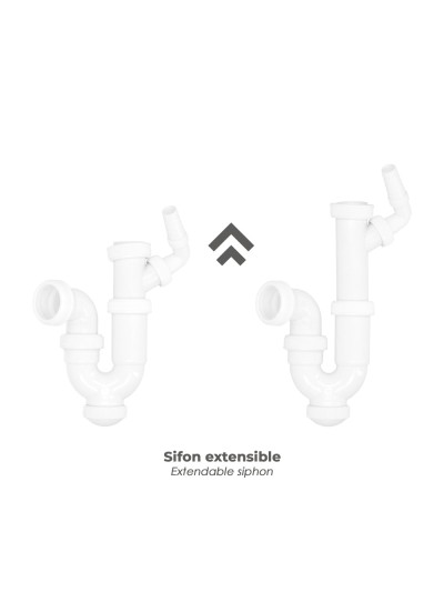 Sifon Curvo Extensible Con Toma Lavadora  1 1/2" Ø 40 Mm.