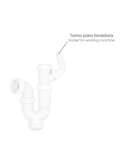 Sifon Curvo Extensible Con Toma Lavadora  1 1/2" Ø 40 Mm.