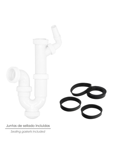 Sifon Curvo Extensible Con Toma Lavadora  1 1/2" Ø 40 Mm.
