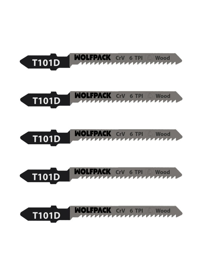 Hojas Sierra Calar Para Contrachapado Corte Grueso 5 Piezas. Hoja Cromo Vanadio 58. Vastago T Universal