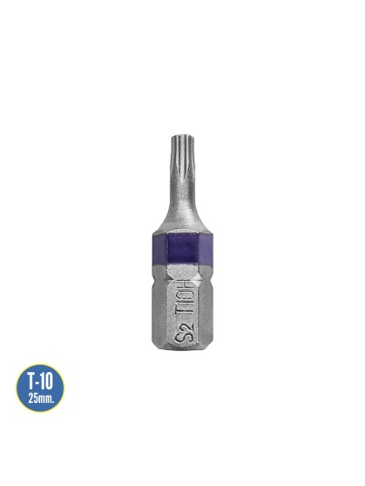 Puntas Destornillador Torx 10 Inviolable (2 Piezas). Acero S2 al Cromo Vanadio. Puntas Hexagonales, Destorpuntas,