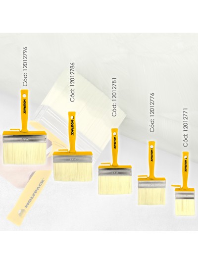 Brocha Profesional Techos 100x30 mm. Cerda Blanca. Mango Ergonomico, Con Gancho. Brocha Pintura, Brocha Pintor Profesional
