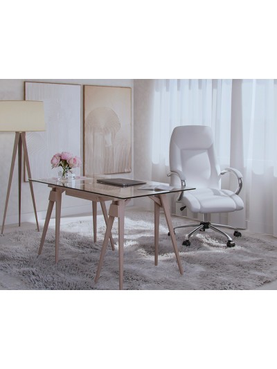 Silla q-connect direccion vero na simil piel base metalica alt max 1210 anc 650 prof 730 mm ruedas premium color blanco