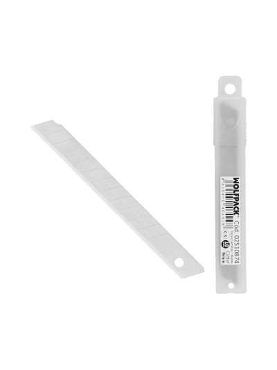 Hoja Cutter 9 mm. (Estuche 10 Piezas) Acero al Carbono.
