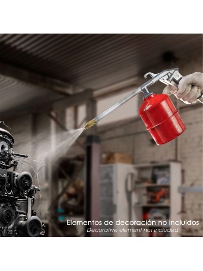 Pistola Petrolear Neumatica Con Deposito Inferior y Adaptador Rapido, Pistola Limpieza Motores, Pistola Petrolear Neumatica