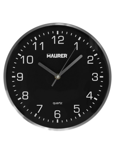 Reloj De Pared Ø 25 Cm Negro