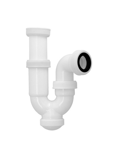 Sifon Curvo ExtensibleTuerca Loca  1 1/2" Ø 40 Mm