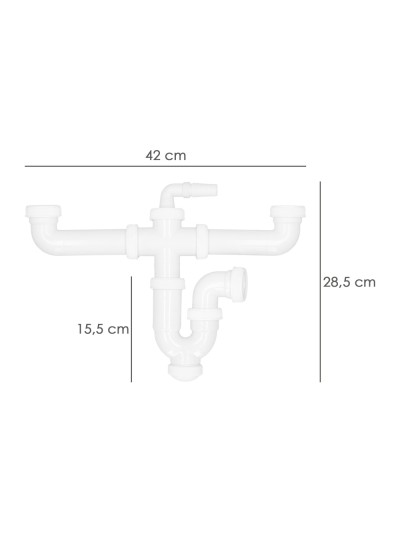 Sifon Doble Con Doble Evacuacion 1 1/2" Ø 40mm