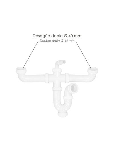 Sifon Doble Con Doble Evacuacion 1 1/2" Ø 40mm