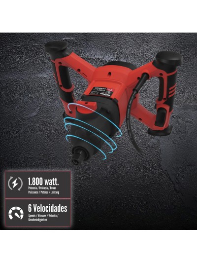 Mezclador Electrico 1800 Watt 6 Velocidades Con Variador de Potencia