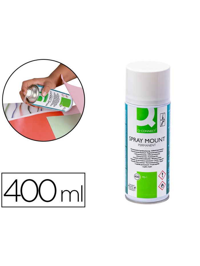 Pegamento q-connect spray mount adhesivo permanente bote de 400 ml Pegamento q-connect spray mount adhesivo permanente bote de 400 ml