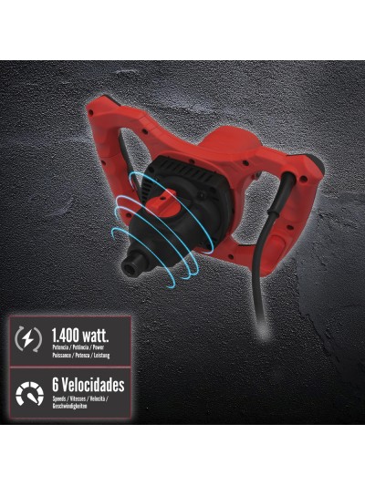 Mezclador Eléctrico 1400 Watt 6 Velocidades Con Variador de Potencia