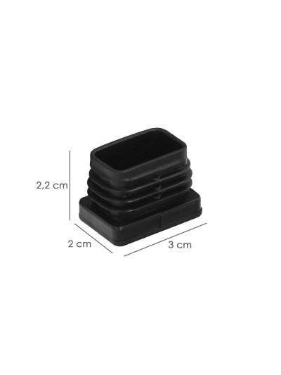 Contera Plástico Rectangular Interior. Color Negro 30x20 mm Bolsa 200 Unidades.