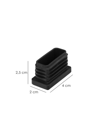Contera Plástico Rectangular Interior. Color Negro 40x20 mm Bolsa 200 Unidades.