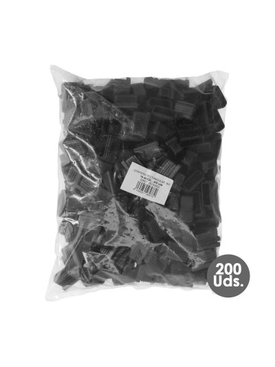 Contera Plástico Rectangular Interior. Color Negro 40x20 mm Bolsa 200 Unidades.