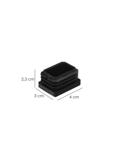 Contera Plástico Rectangular Interior. Color Negro 40x30 mm Bolsa 200 Unidades.