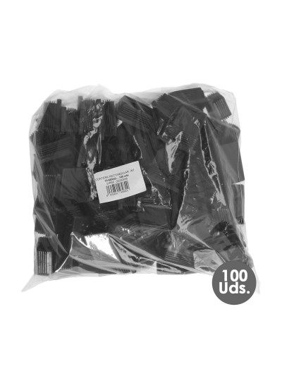 Contera Plástico Rectangular Interior. Color Negro 60x40 mm Bolsa 100 Unidades.