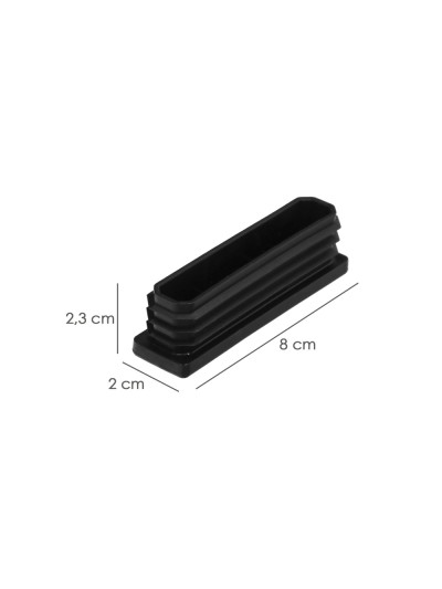 Contera Plástico Rectangular Interior. Color Negro 80x20 mm Bolsa 100 Unidades.