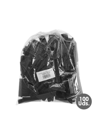 Contera Plástico Rectangular Interior. Color Negro 80x20 mm Bolsa 100 Unidades.