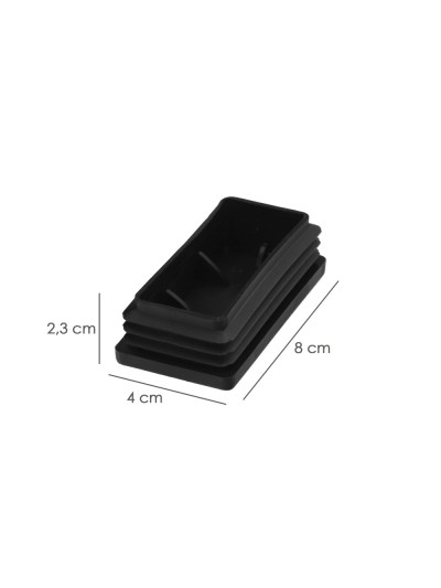Contera Plástico Rectangular Interior. Color Negro 80x40 mm Bolsa 100 Unidades.