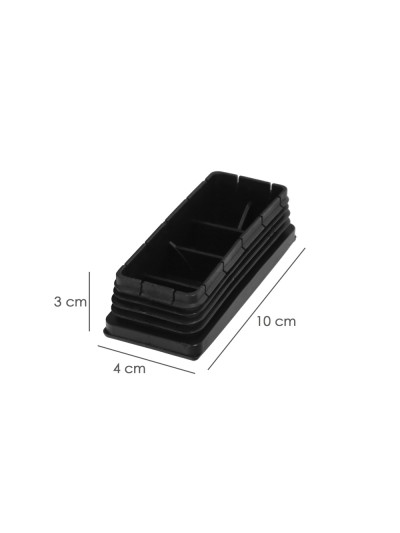 Contera Plástico Rectangular Interior. Color Negro 100x40 mm Bolsa 25 Unidades.