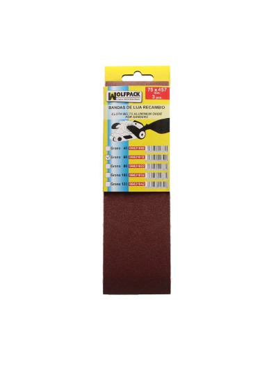Lija Recambio Para Lijadoras De Banda  75x457 mm. grano  40 (Pack 3 Piezas)