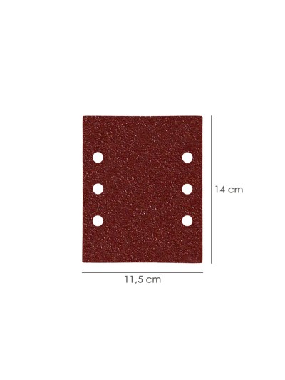 Lija Recambio Con Velcro 114x140 mm. Con Agujeros Grano 40 (10 Piezas)