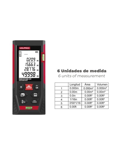 Medidor Laser 10 Funciones 50m Funciona Con 2 Pilas AAA (No Incluido)