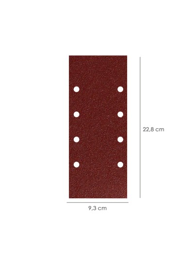 Lija Recambio Con Velcro 93x228 mm. con Agujeros Grano  40 (10 Piezas)