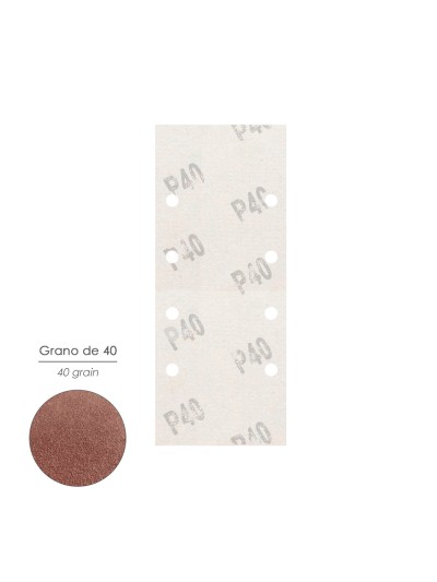 Lija Recambio Con Velcro 93x228 mm. con Agujeros Grano  40 (10 Piezas)