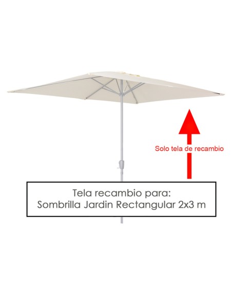 Tela Recambio Sombrilla De Jardin Rectangular 2x3 Metros (Saturnia)