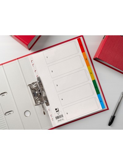 Separador q-connect plastico juego de 5 separadores din a4 multitaladro