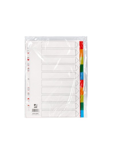 Separador q-connect plastico juego de 10 separadores din a4 multitaladro