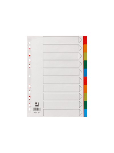 Separador q-connect plastico juego de 10 separadores din a4 multitaladro