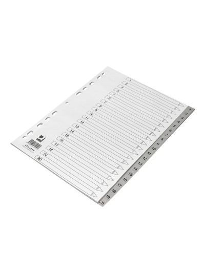 Separador numerico q-connect plastico 1-20 juego de 20 separadores din a4 multitaladro