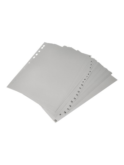 Separador numerico q-connect plastico 1-20 juego de 20 separadores din a4 multitaladro