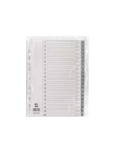 Separador numerico q-connect plastico 1-20 juego de 20 separadores din a4 multitaladro