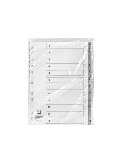 Separador numerico q-connect plastico 1-12 juego de 12 separadores din a4 multitaladro