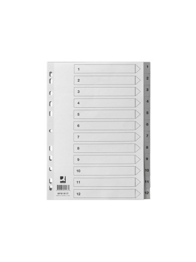 Separador numerico q-connect plastico 1-12 juego de 12 separadores din a4 multitaladro
