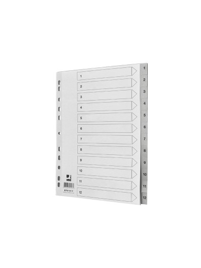 Separador numerico q-connect plastico 1-12 juego de 12 separadores din a4 multitaladro