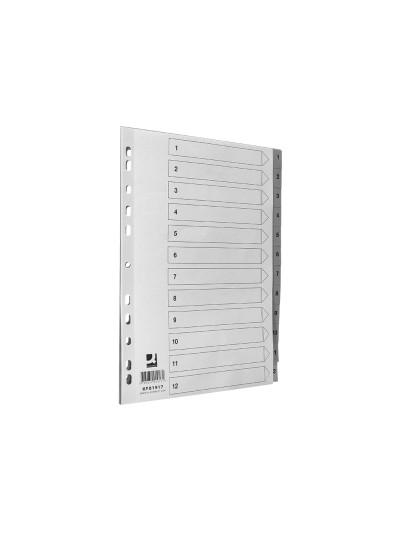 Separador numerico q-connect plastico 1-12 juego de 12 separadores din a4 multitaladro
