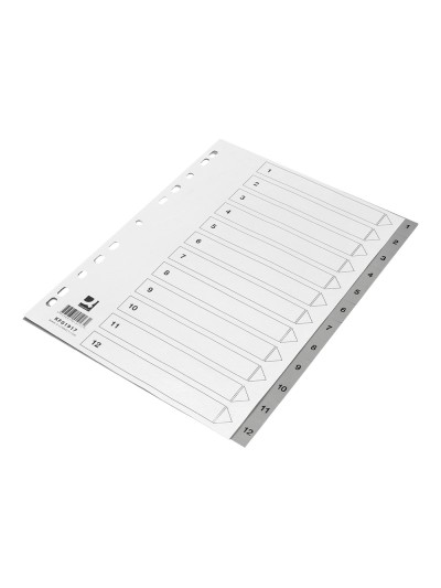 Separador numerico q-connect plastico 1-12 juego de 12 separadores din a4 multitaladro