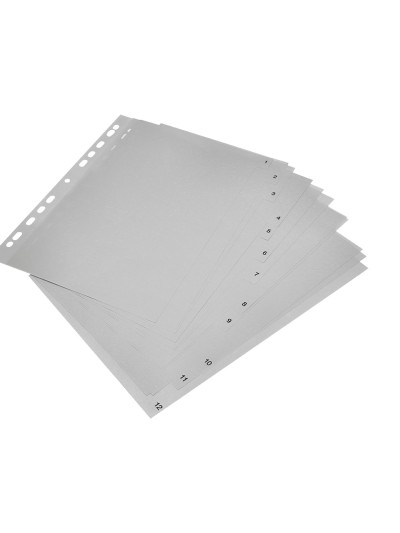Separador numerico q-connect plastico 1-12 juego de 12 separadores din a4 multitaladro