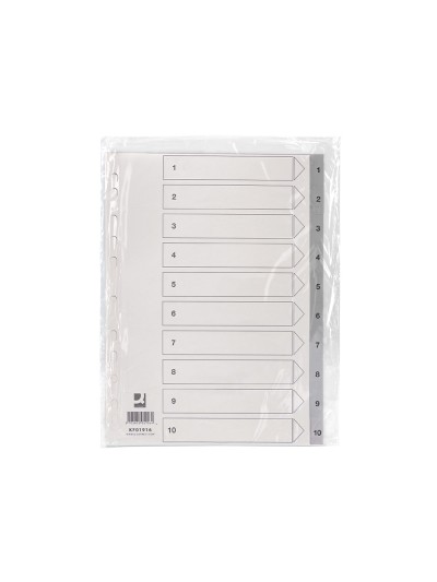 Separador numerico q-connect plastico 1-10 juego de 10 separadores din a4 multitaladro